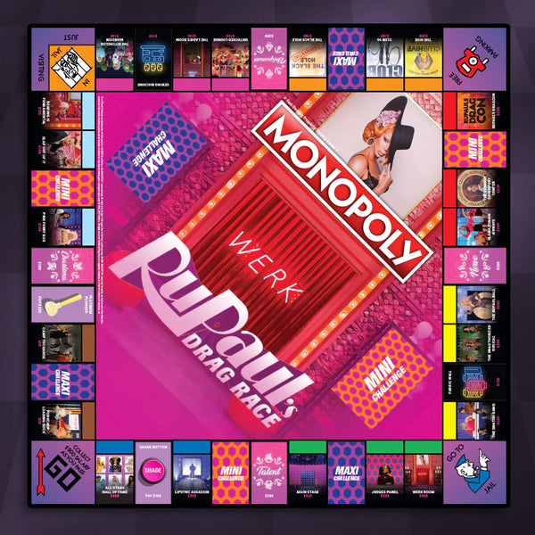 USAOPOLY Monopoly RuPaul's Drag Race Board Game - 6 Players, Purple, Plastic, Model MN162-826-002300-06
