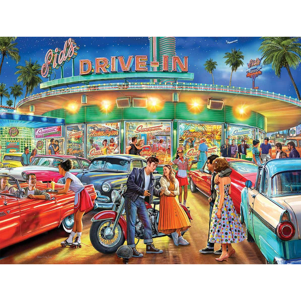 American Drive-In 1000 Piece White Mountain Puzzle