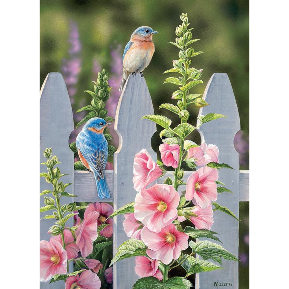 Bluebirds and Hollyhocks 1000 Piece Cobble Hill Puzzle