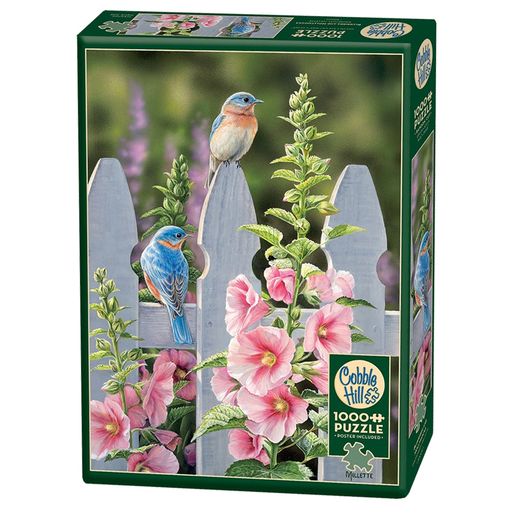 Bluebirds and Hollyhocks 1000 Piece Cobble Hill Puzzle