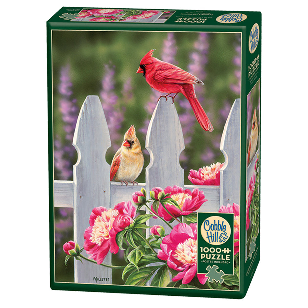 Cardinals and Peonies 1000 Piece Cobble Hill Puzzle
