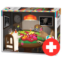 Cats Playing Hippos 1000 Piece Cobble Hill Puzzle (Minor Damage)