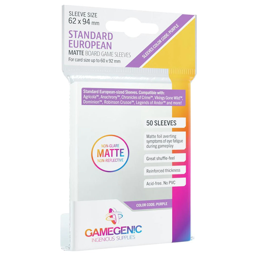 Gamegenic Standard European Matte Card Sleeves (50 Count)