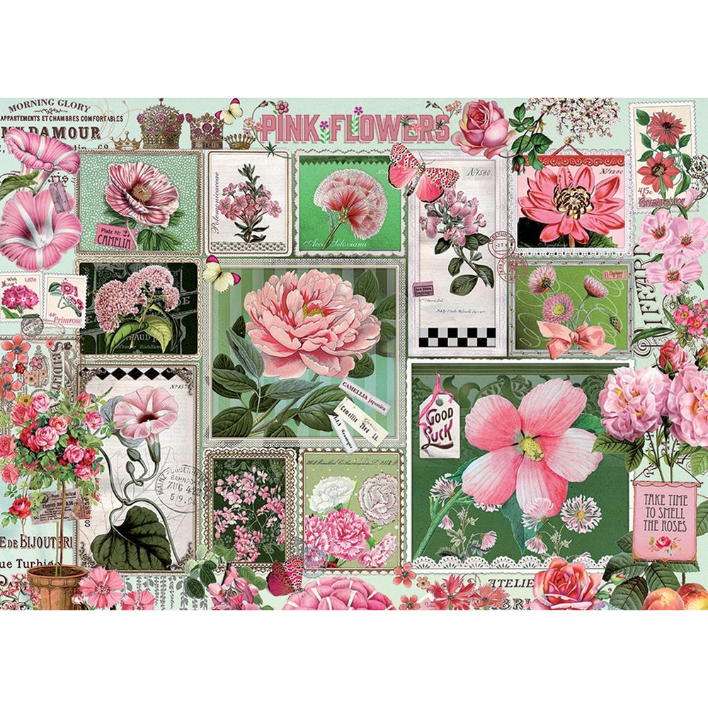 Pink Flowers 1000 Piece Cobble Hill Puzzle